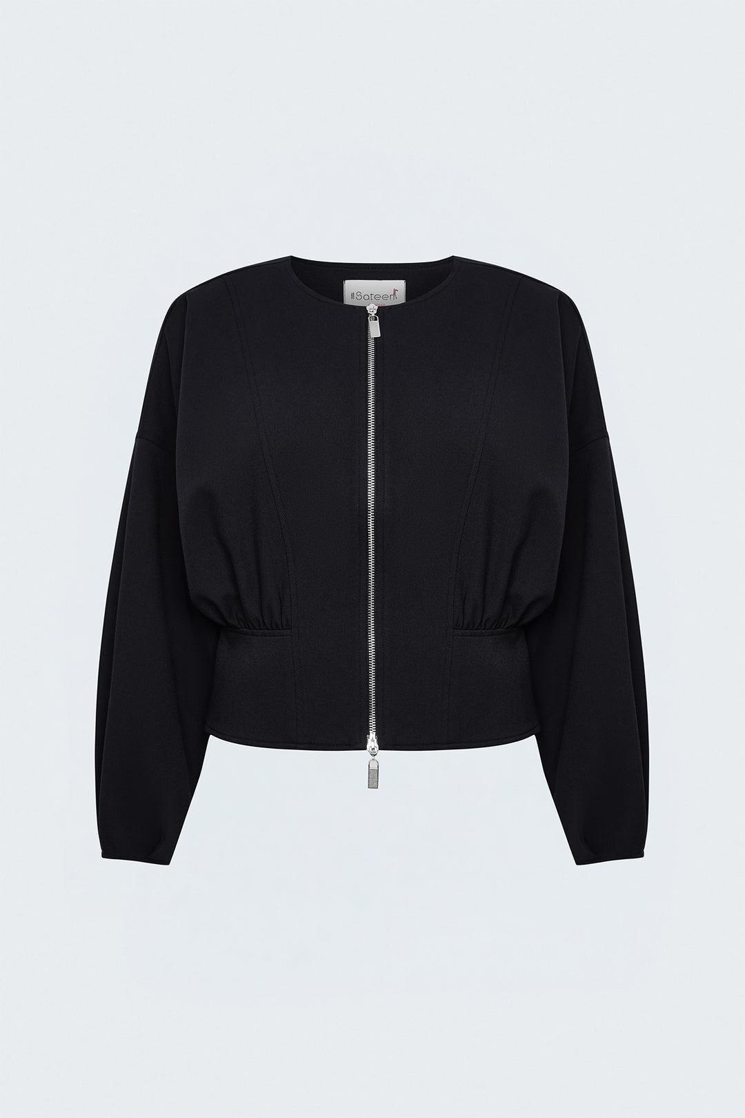 Sateen Veste Zippée - Noir
