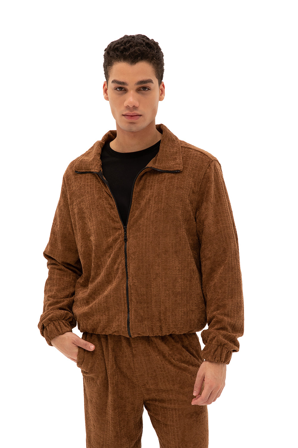 Giesto Gilet en serviette zippé - Marron