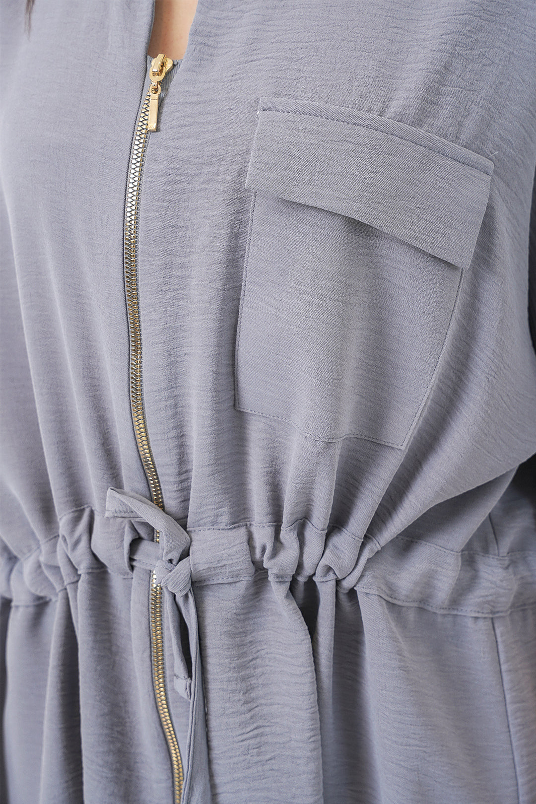 Bigdart Chemise Femme à Fermeture Éclair 0721 - Gris