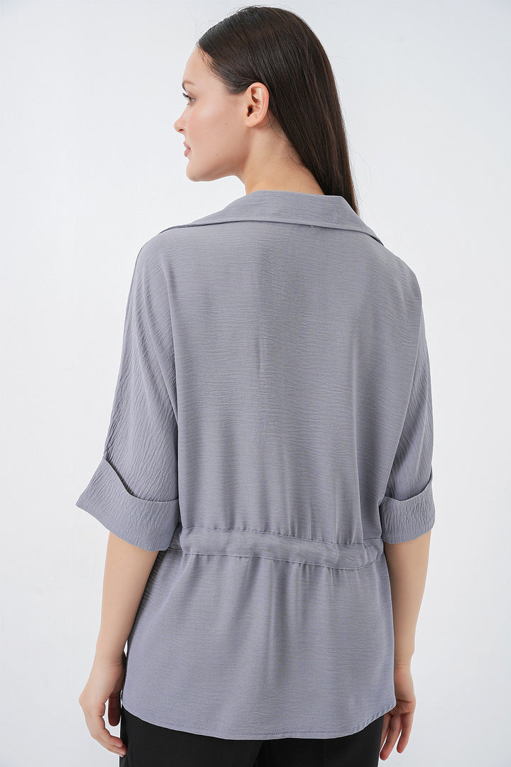 Bigdart Chemise Femme à Fermeture Éclair 0721 - Gris