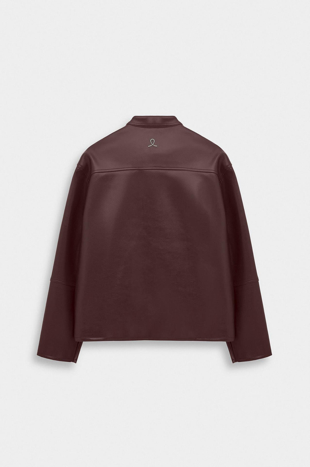 Giesto Veste en cuir bordeaux à panneaux zippés - Bordeaux