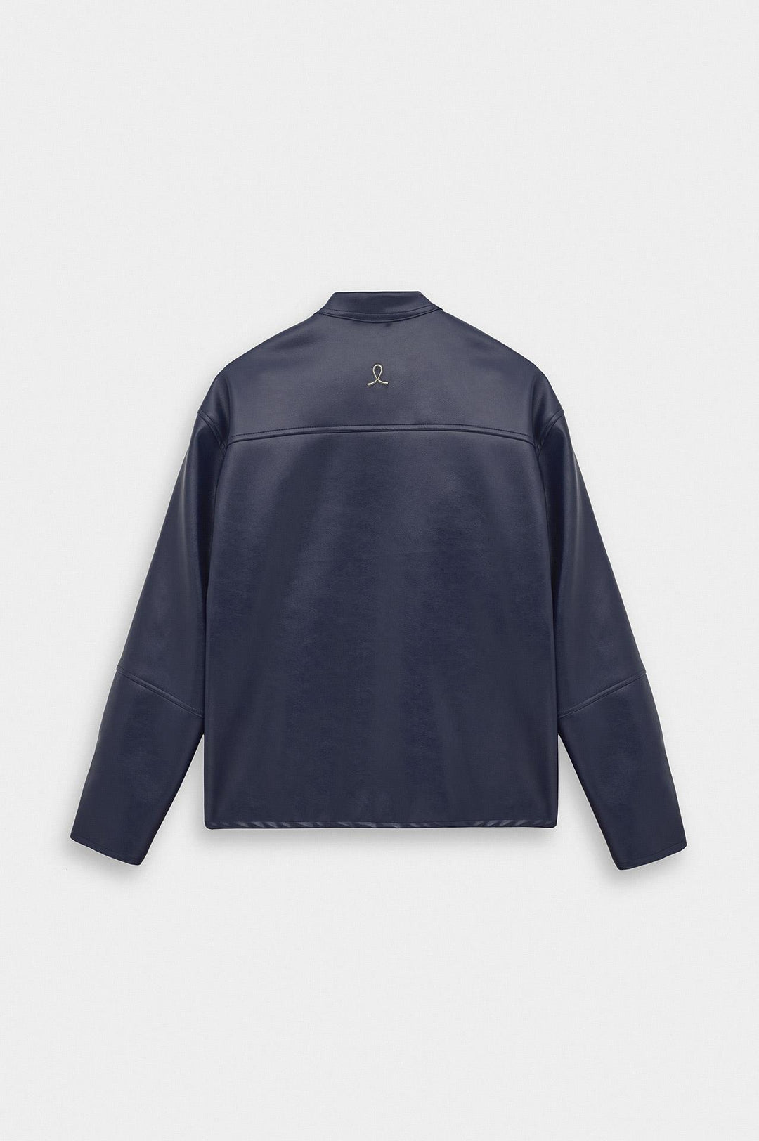 Giesto Veste en cuir bleu marine à panneaux zippés - Bleu marine
