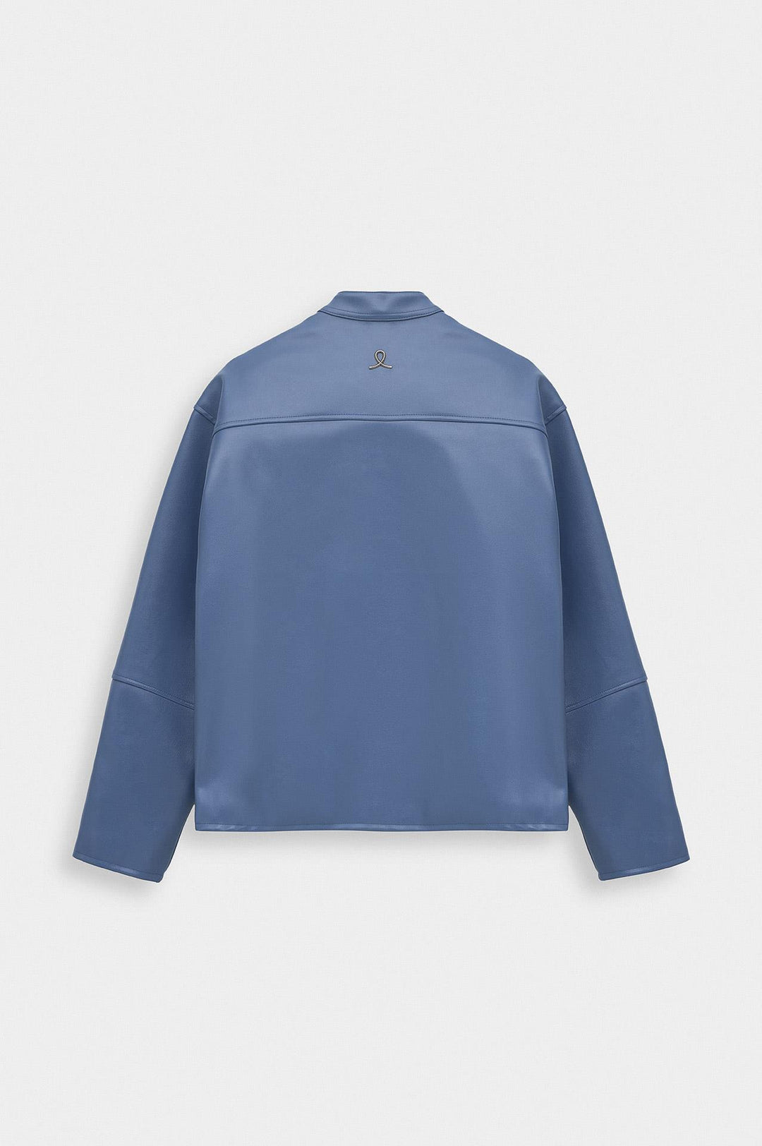 Giesto Veste en cuir bleu marine à panneaux zippés - Bleu