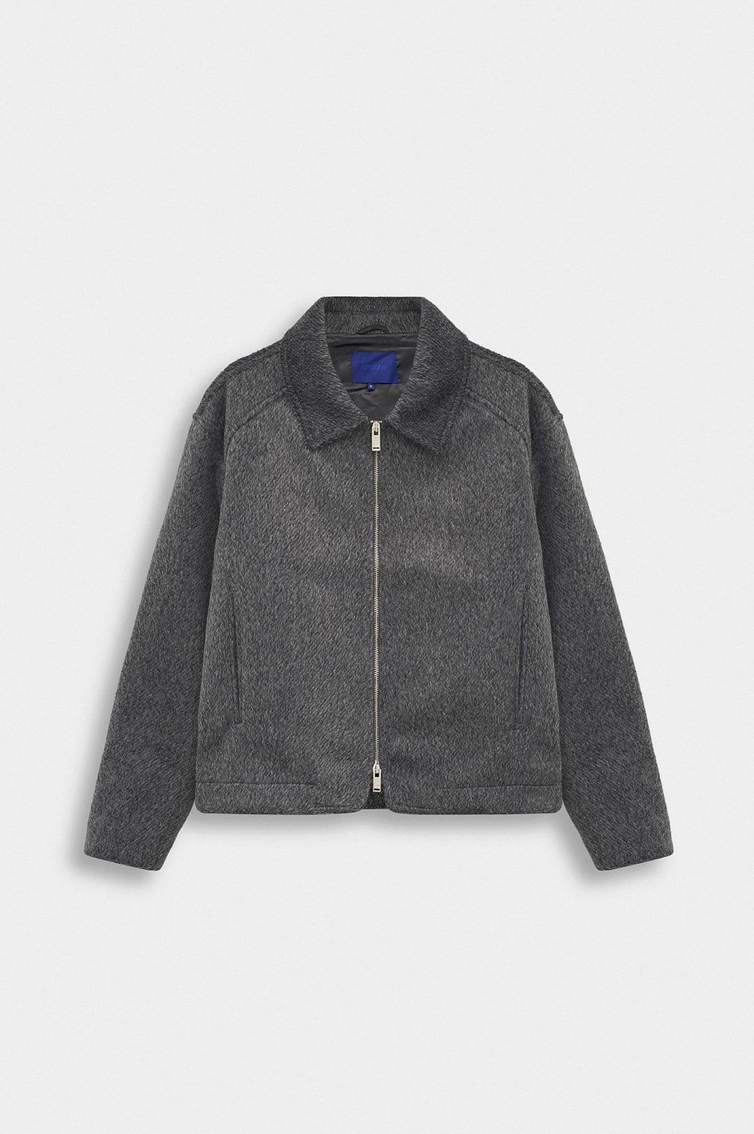 Giesto Veste en laine anthracite à fermeture éclair coupe regular - Anthracite