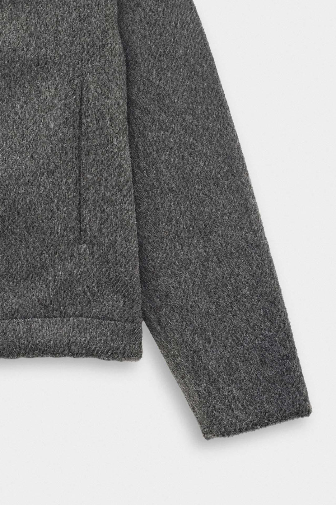 Giesto Veste en laine anthracite à fermeture éclair coupe regular - Anthracite