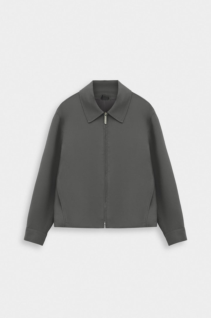 Giesto Veste en Modal Anthracite Regular Fit à Fermeture Éclair - Anthracite