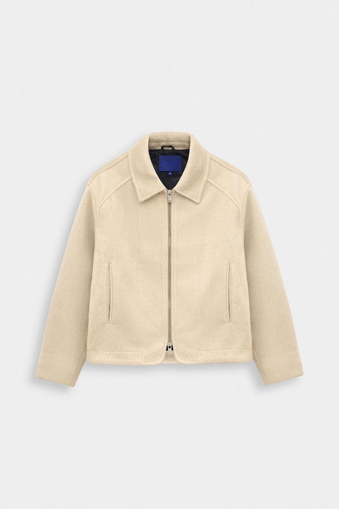 Giesto Veste en Laine Beige Regular Fit avec Fermeture Éclair - Beige