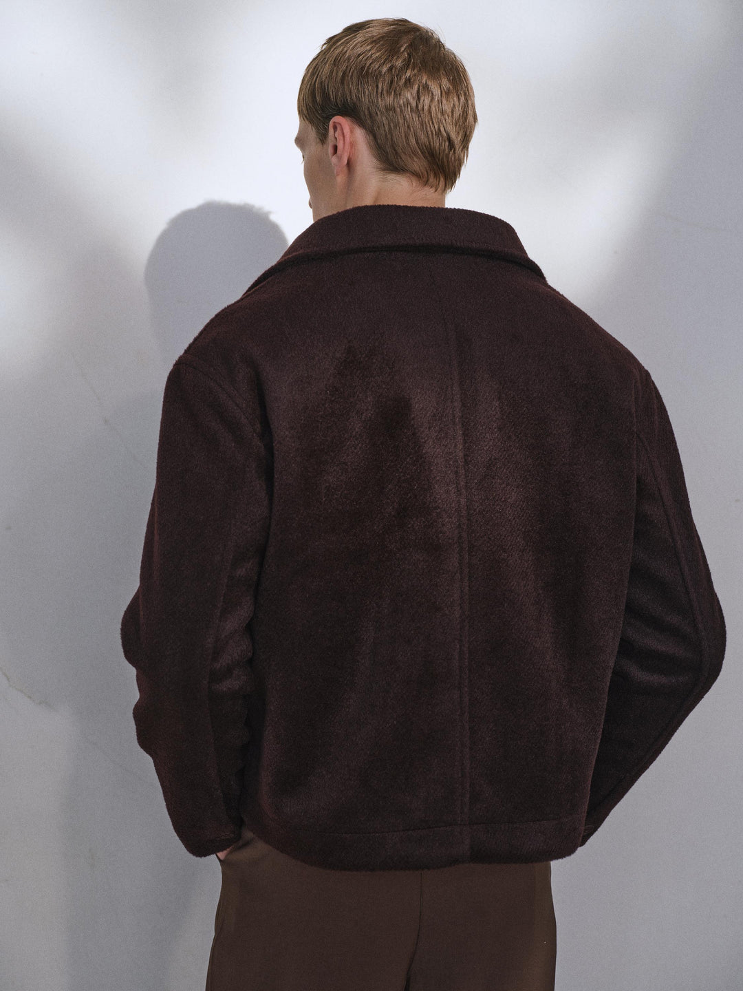 Giesto Veste en Laine Bordeaux Regular Fit avec Fermeture Éclair - Bordeaux