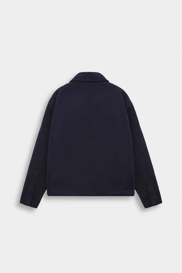 Giesto Veste en laine bleu marine à fermeture éclair coupe regular - Bleu marine