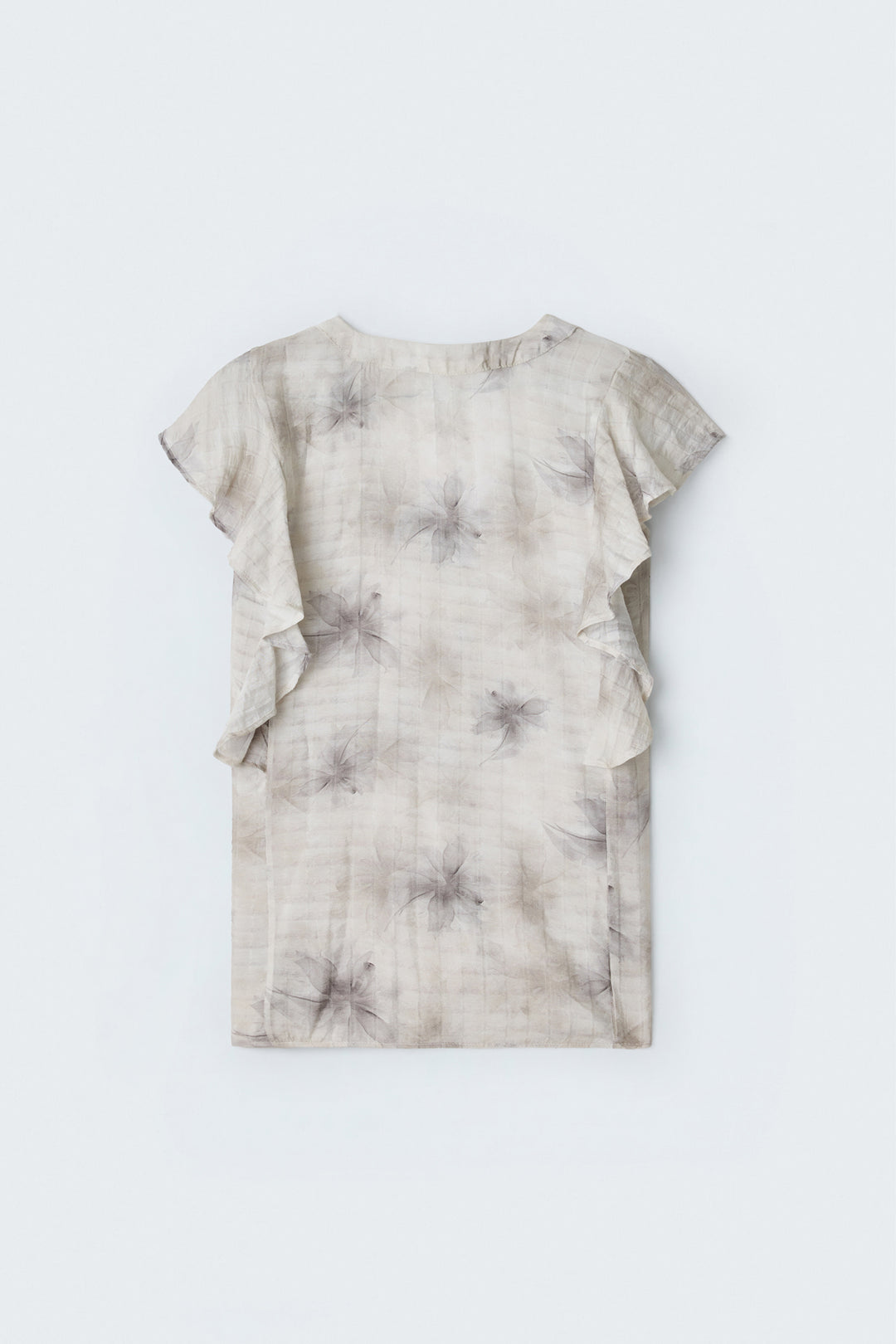 Sateen Chemisier à Détail Volant - Gris