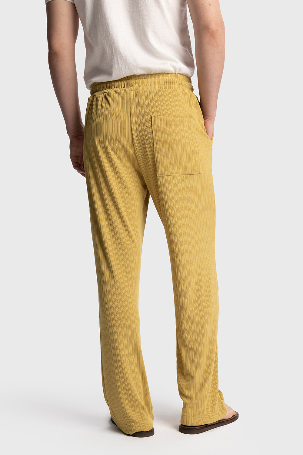 Giesto Pantalon basique côtelé - Jaune