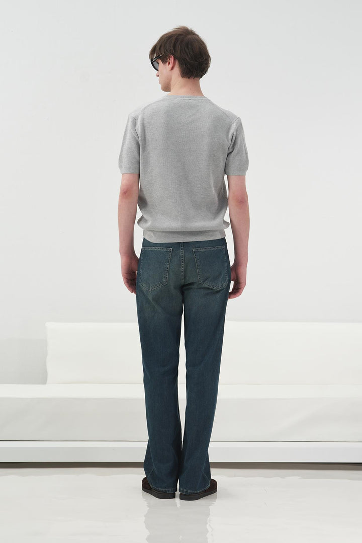 Giesto T-Shirt Tricot Gris Texturé - Gris