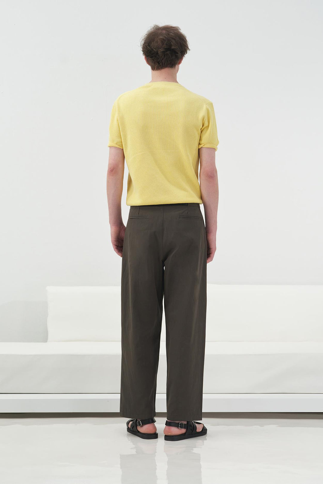 Giesto T-shirt en tricot côtelé texturé jaune - Jaune
