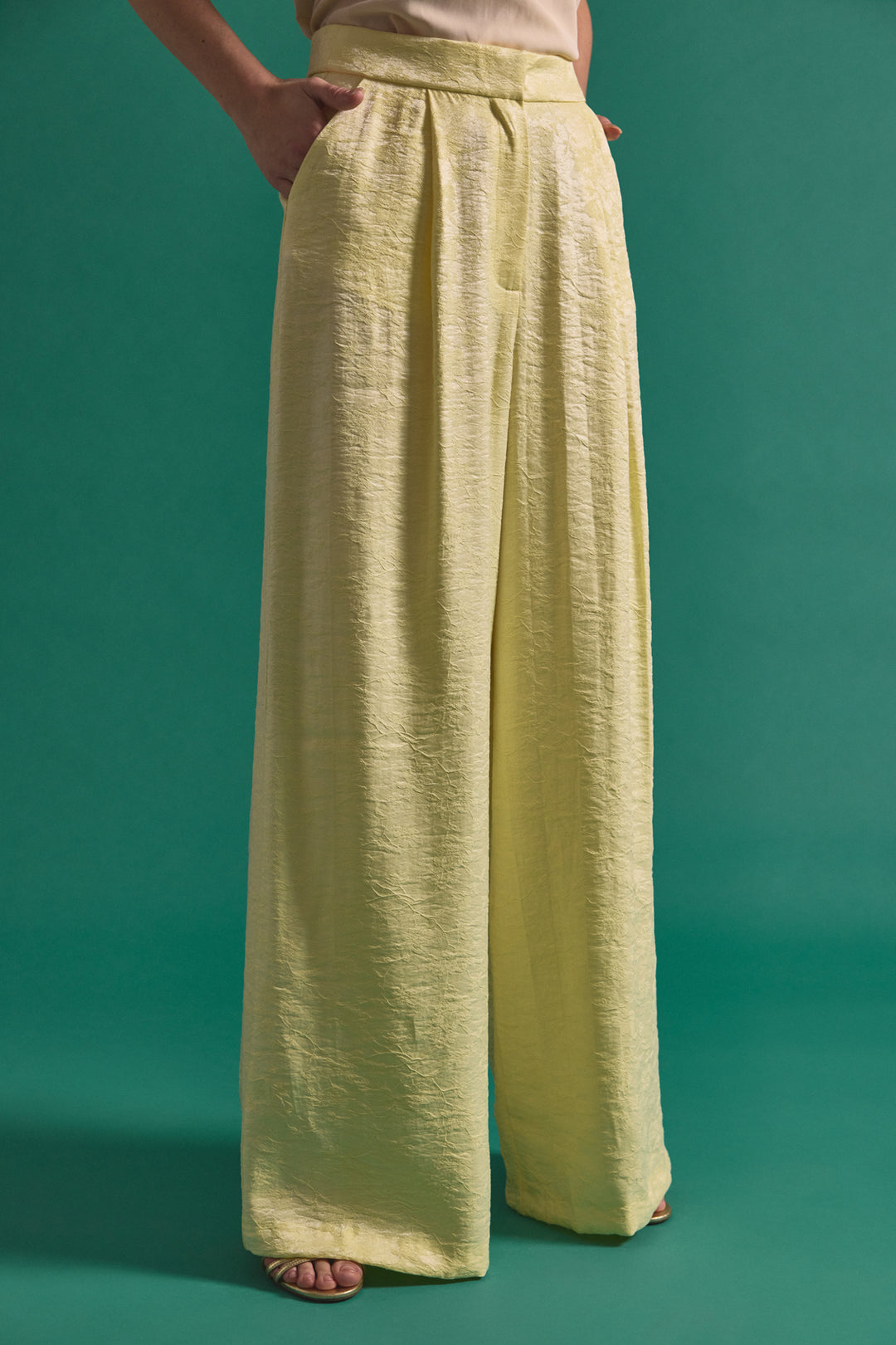 Sateen Pantalon Freya - Jaune