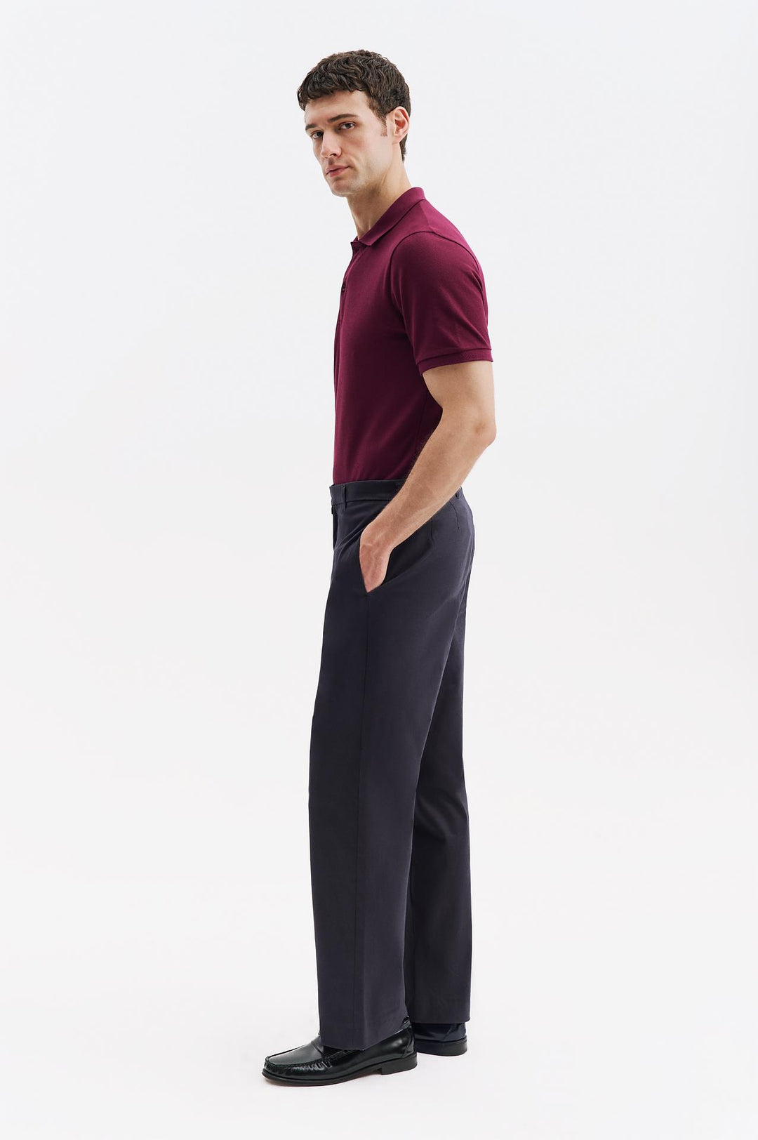 Giesto Pantalon Chino en Gabardine Antrasite - Anthracite