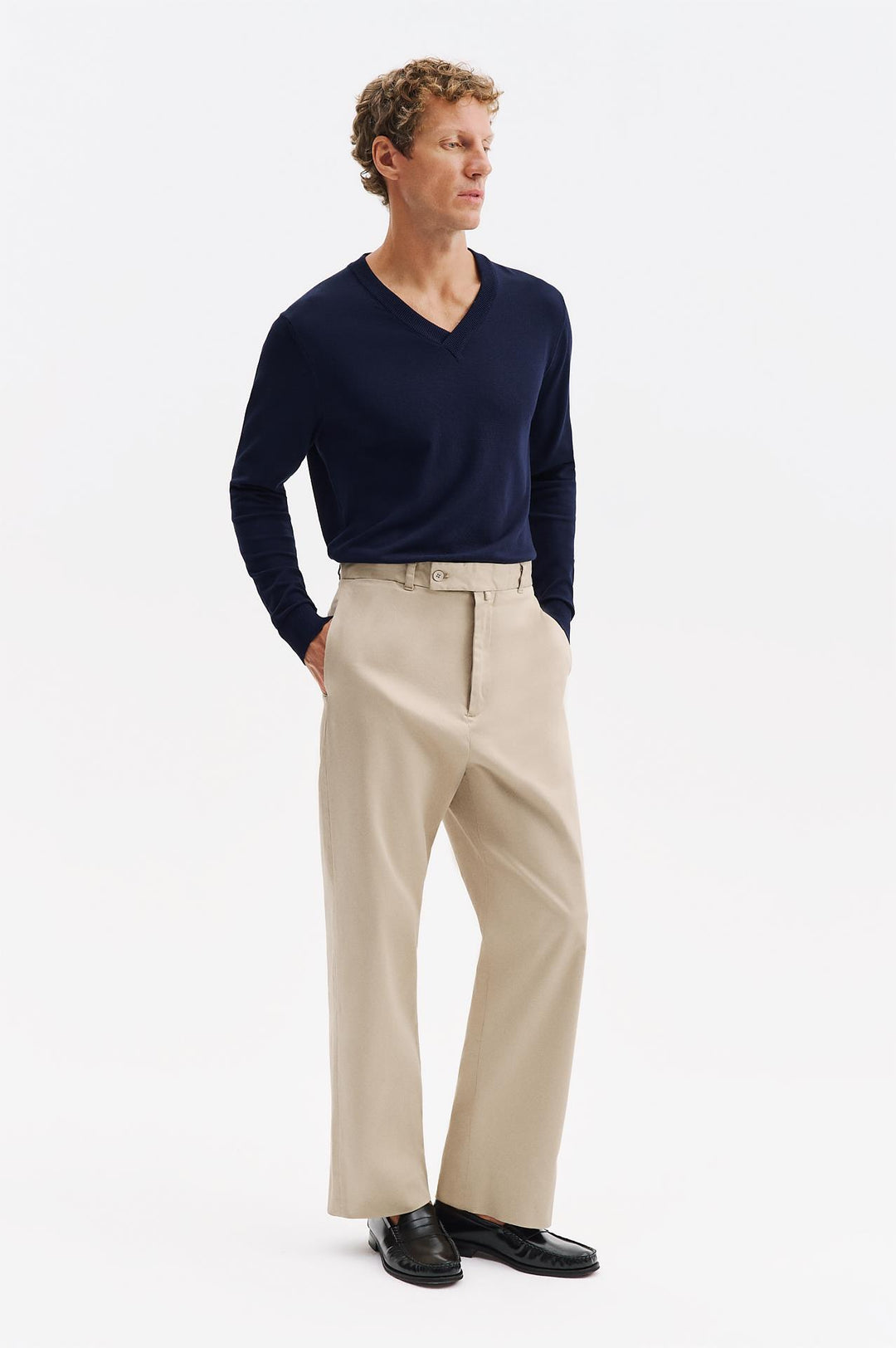 Giesto Pantalon Chino en Gabardine Beige - Beige