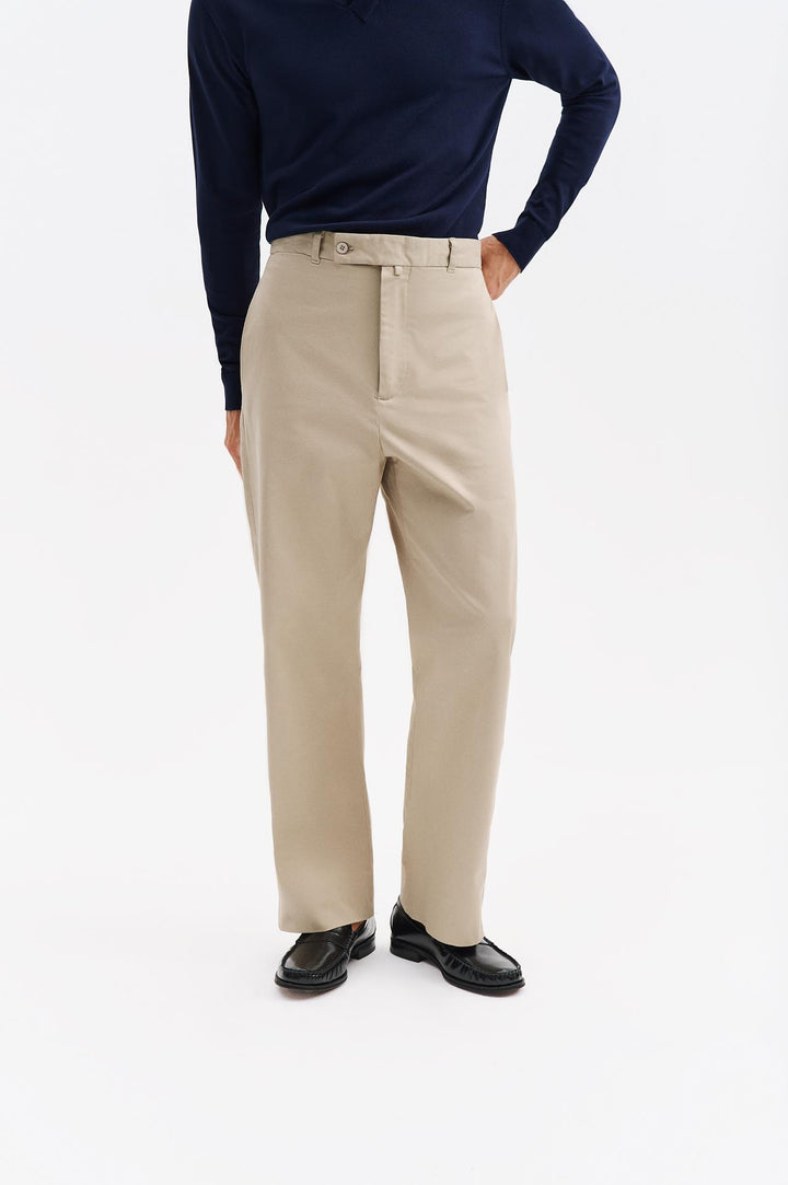 Giesto Pantalon Chino en Gabardine Beige - Beige