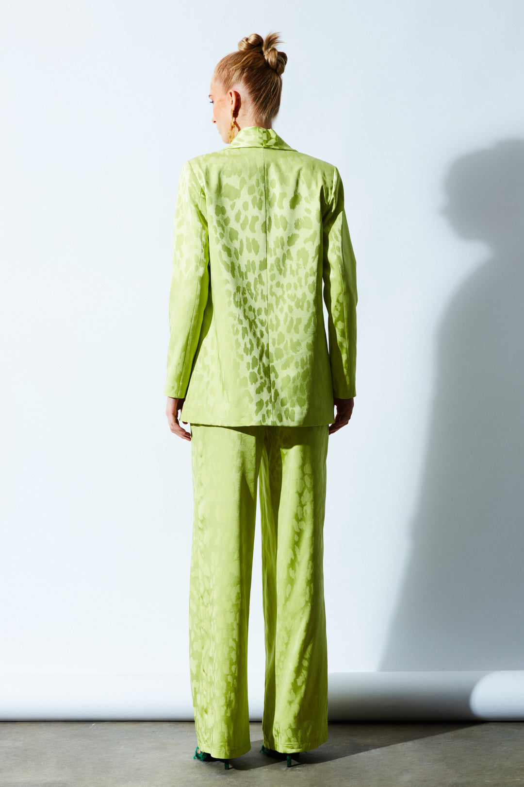 Sateen Veste en satin à motifs larges - yag Vert