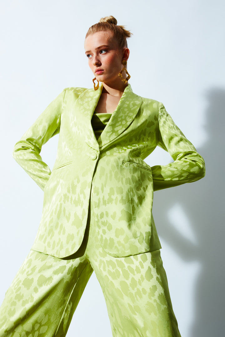 Sateen Veste en satin à motifs larges - yag Vert