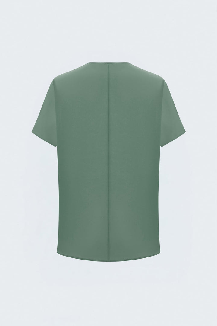 Sateen Blouse Large Manches Courtes - Menthe