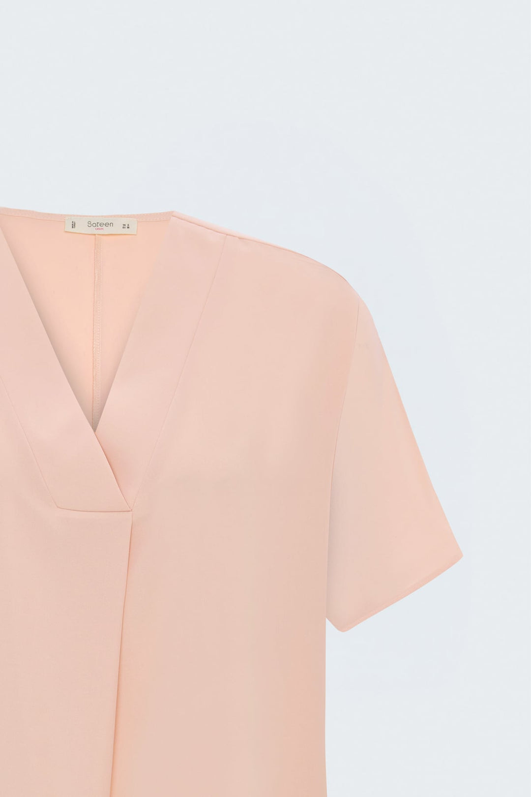 Sateen Blouse Large Manches Courtes - Poudre