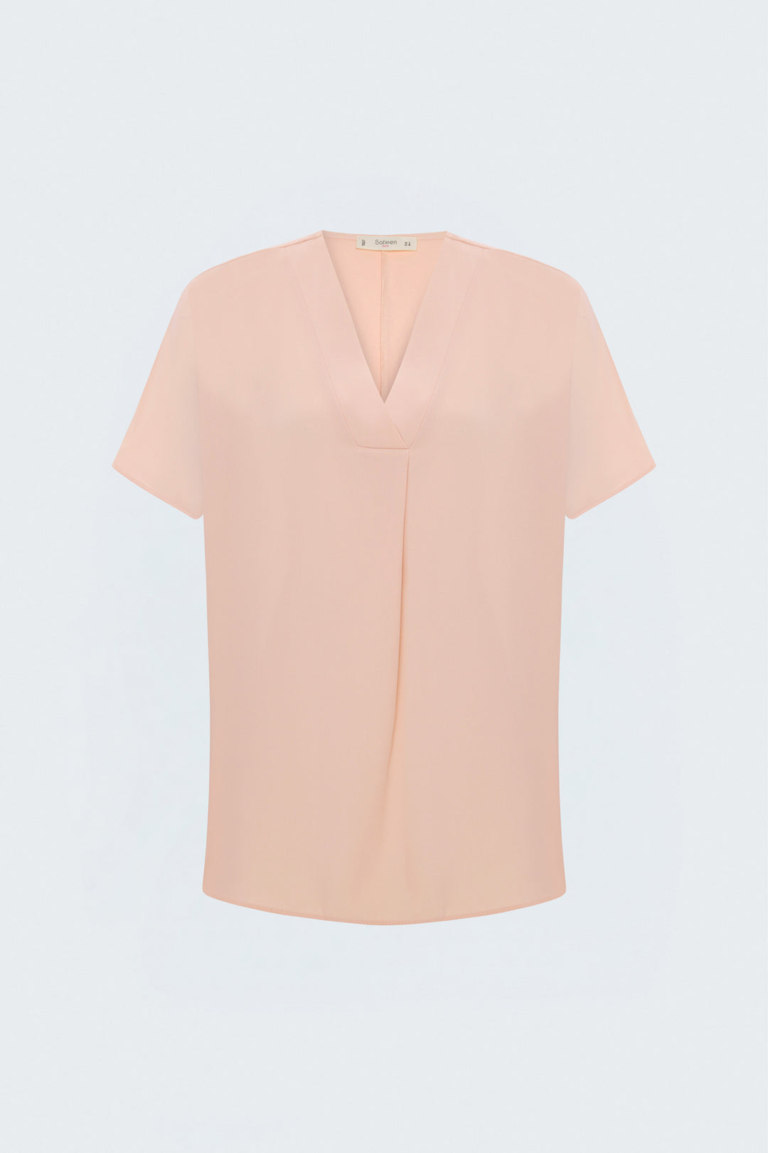 Sateen Blouse Large Manches Courtes - Poudre