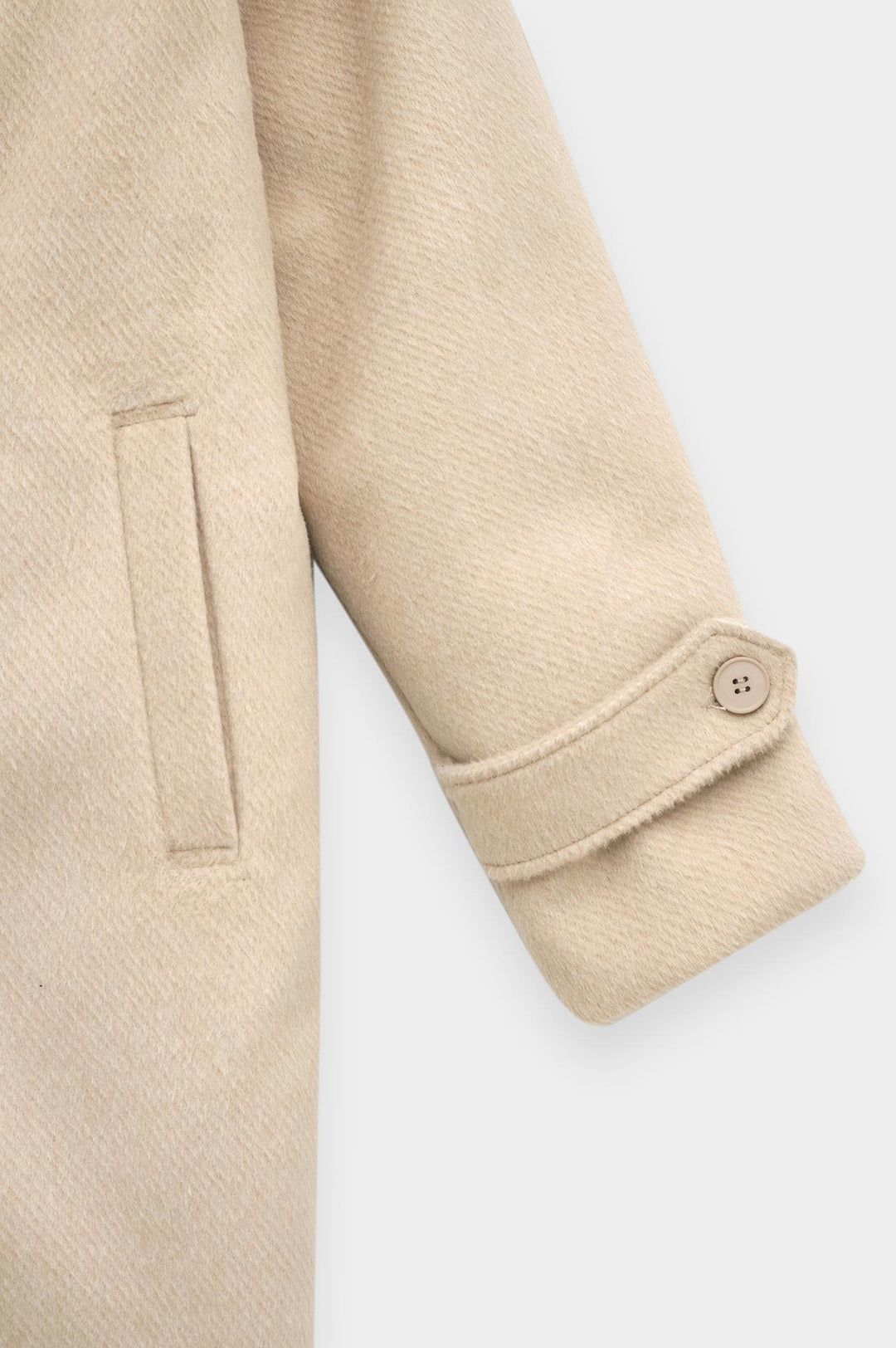 Giesto Manteau en laine beige à large col croisé - Beige