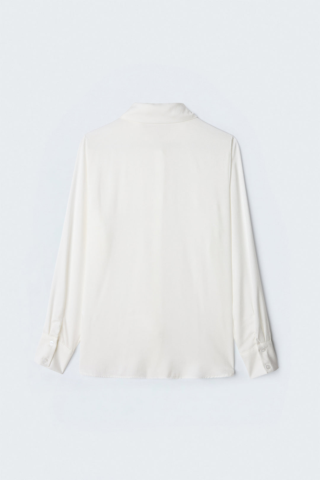 Sateen Chemise à patte cachée - Écru