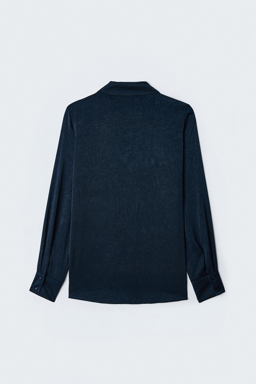 Sateen Chemise à patte cachée - Bleu marine
