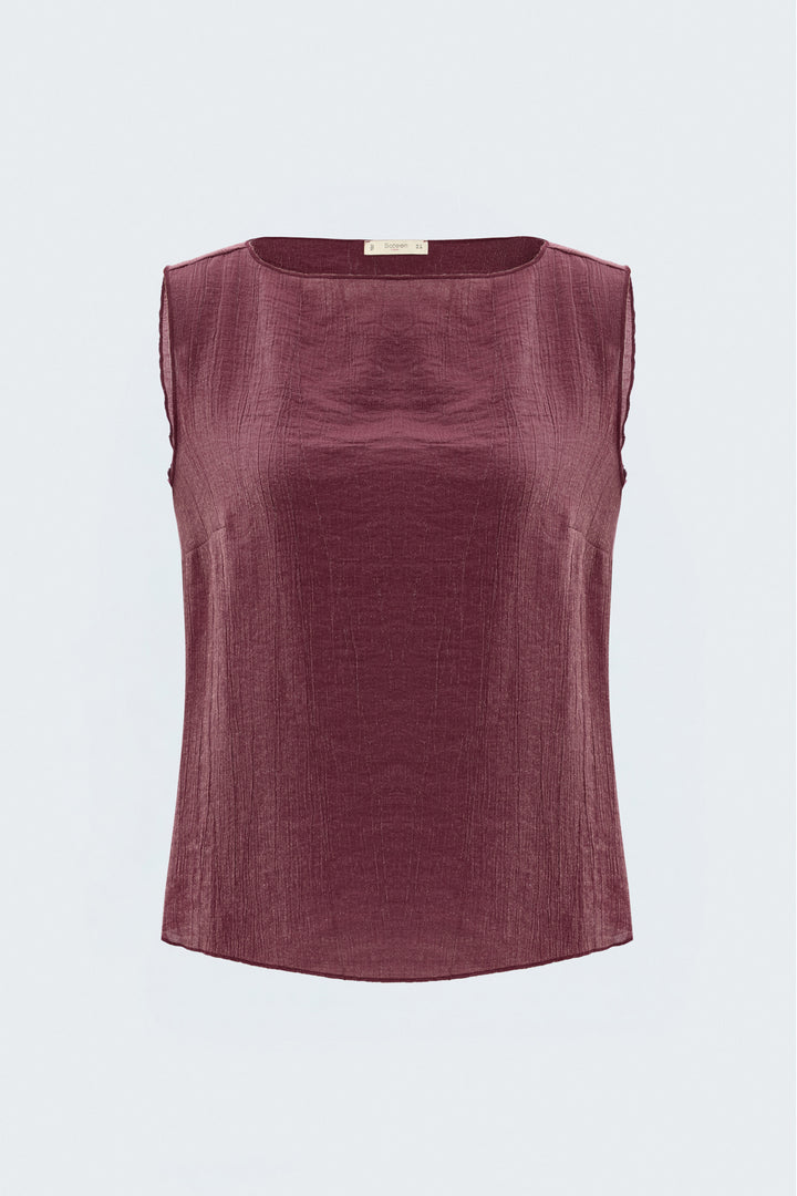 Sateen Blouse Glow - Bordeaux