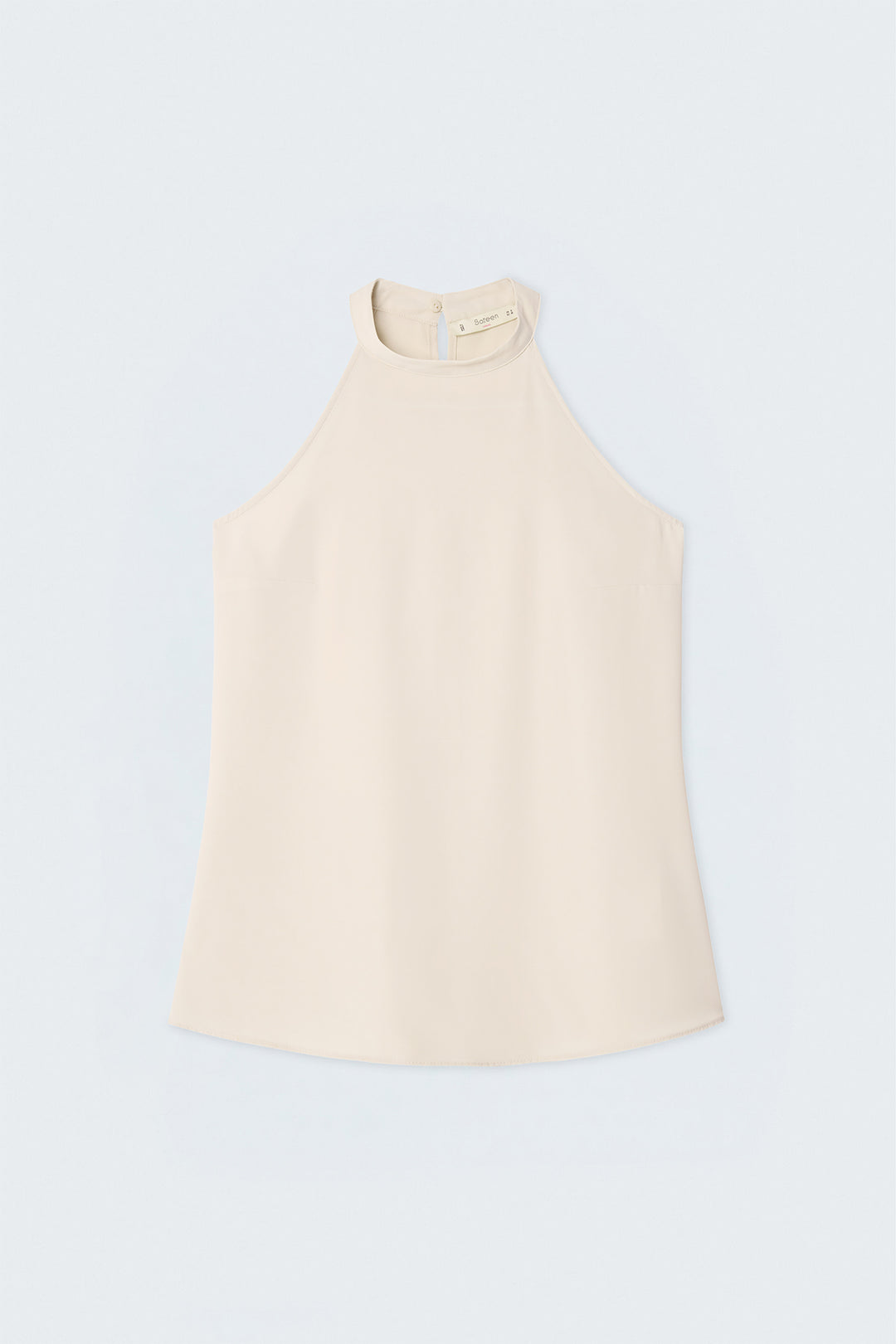 Sateen Blouse Col Halter - Beige