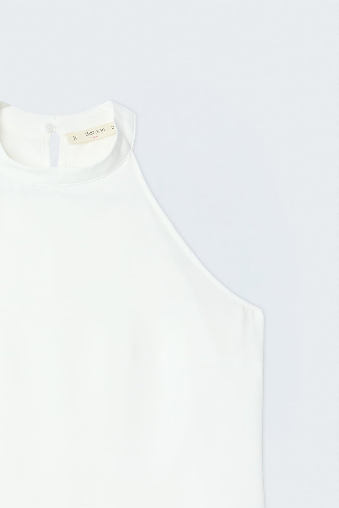 Sateen Blouse Col Halter - Écru