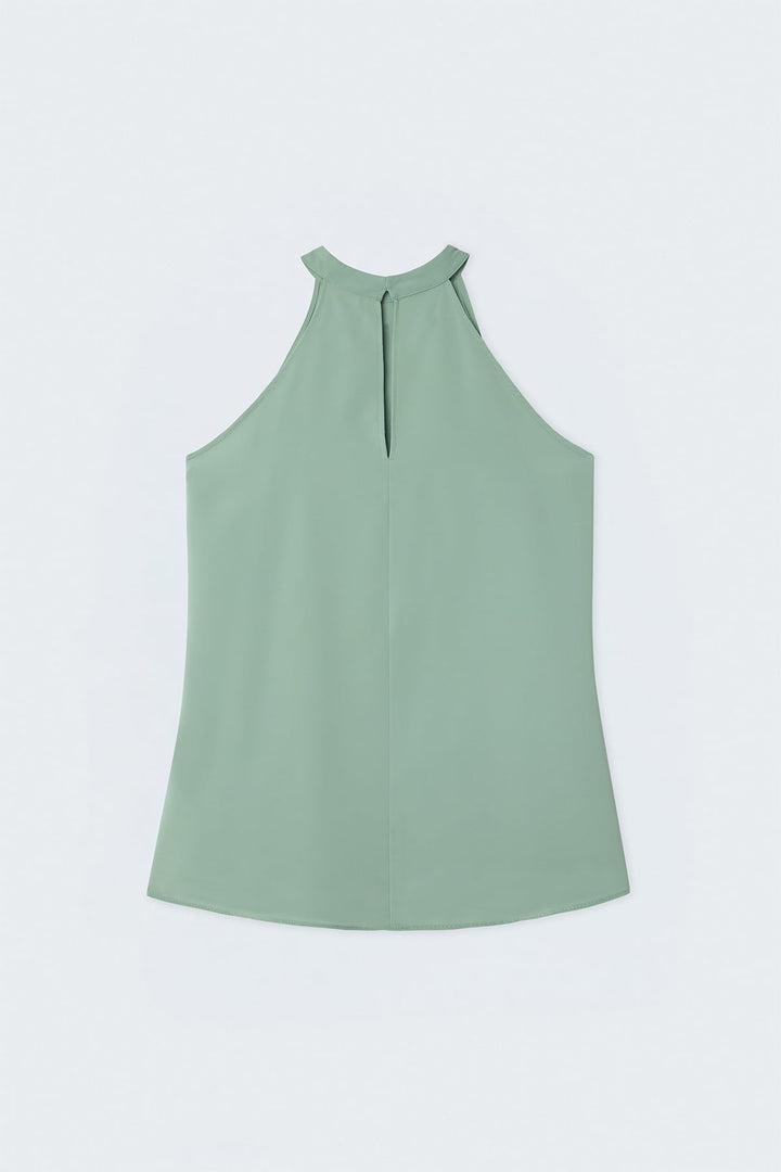 Sateen Blouse Col Halter - Menthe