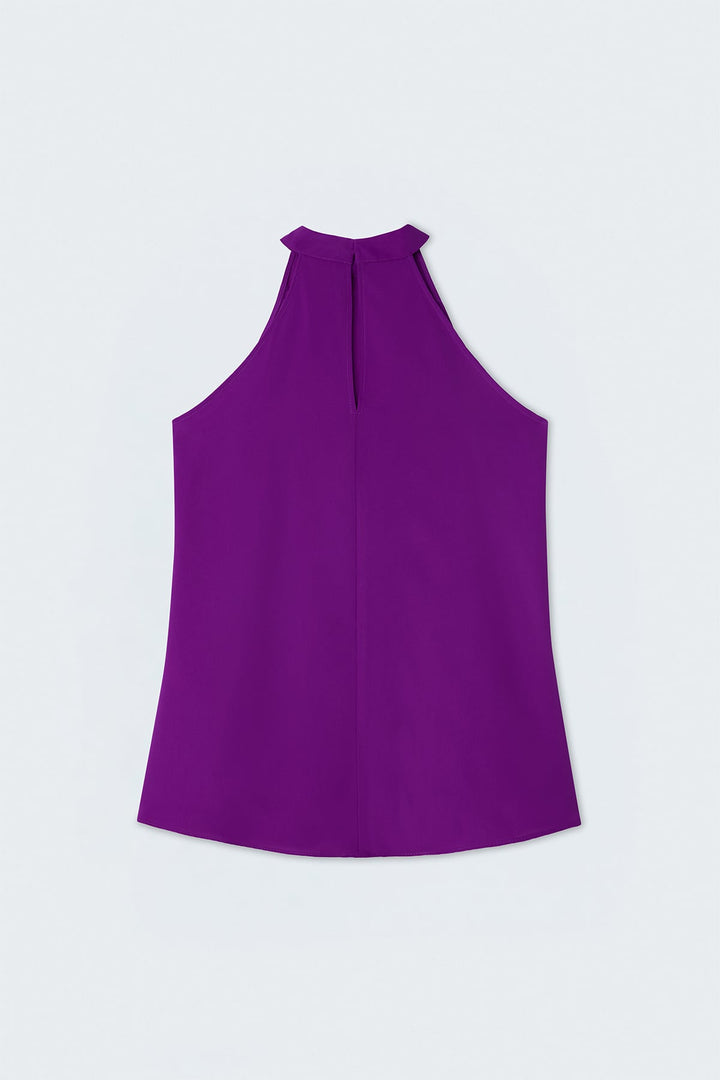 Sateen Blouse Col Halter - Violet
