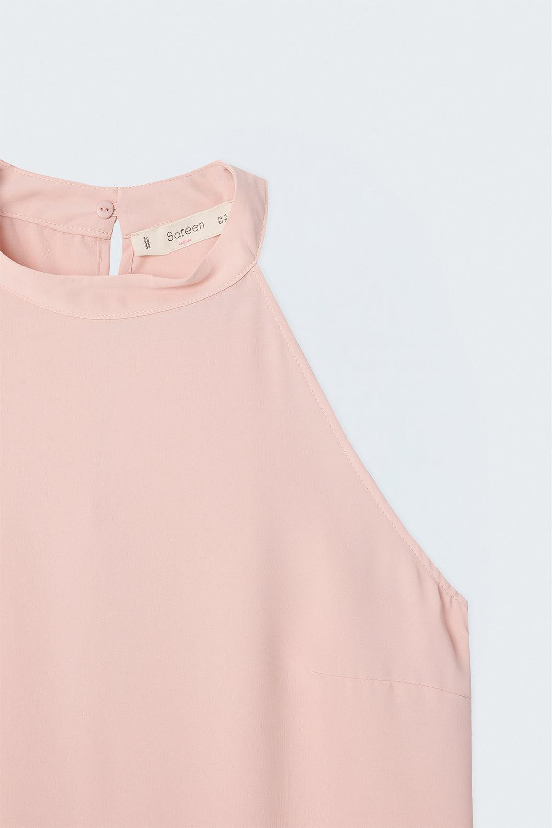 Sateen Blouse Col Halter - Poudre