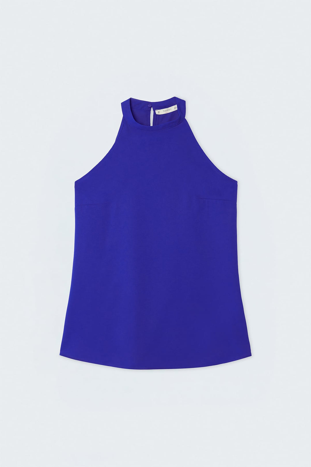 Sateen Blouse Col Halter - sax Bleu
