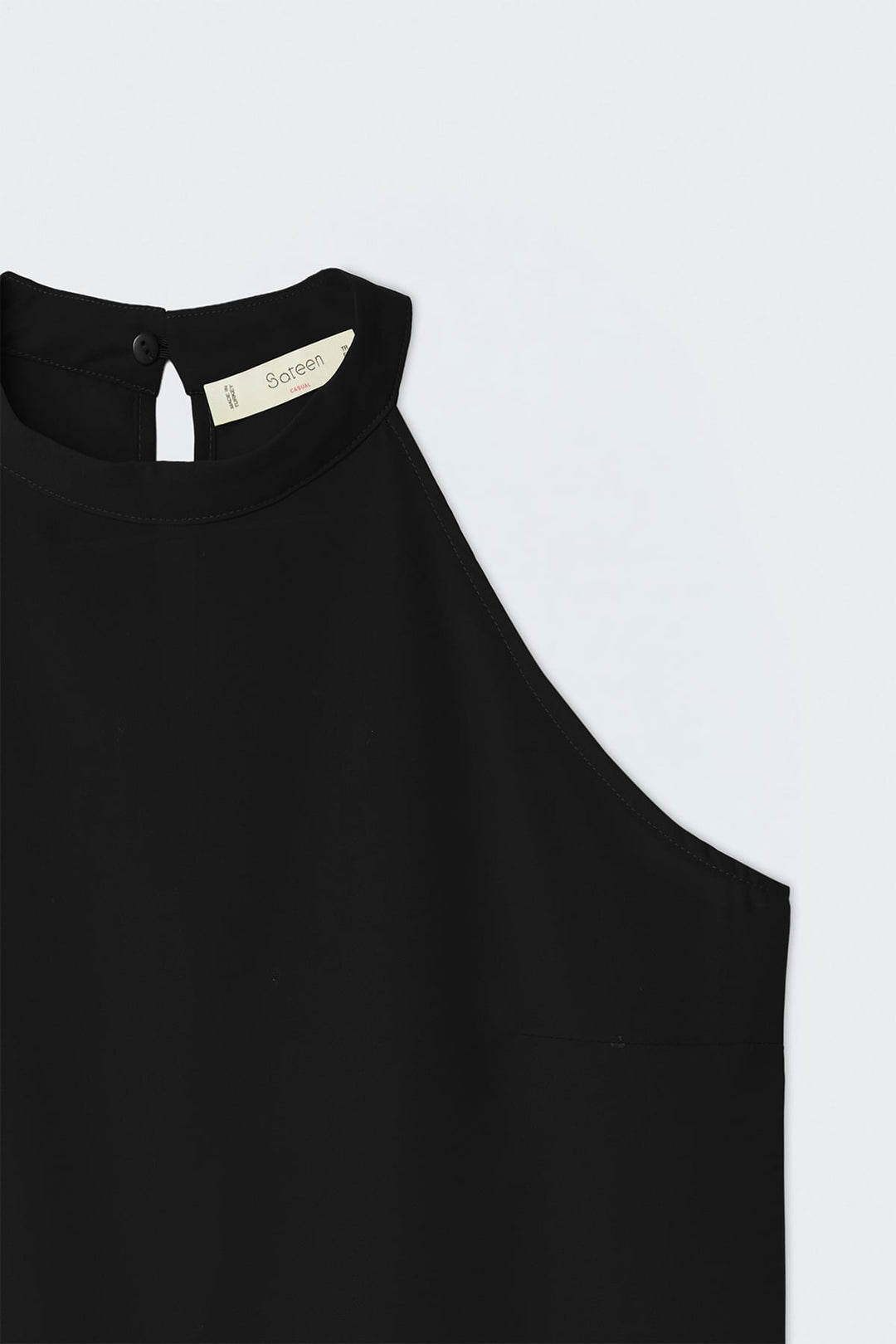 Sateen Blouse Col Halter - Noir
