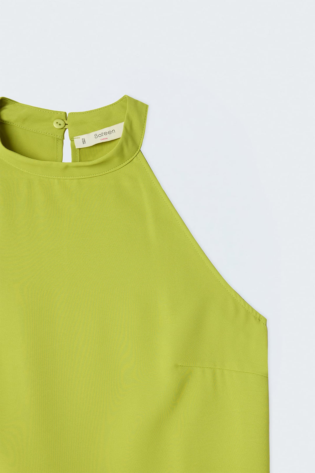 Sateen Blouse Col Halter - yag Vert