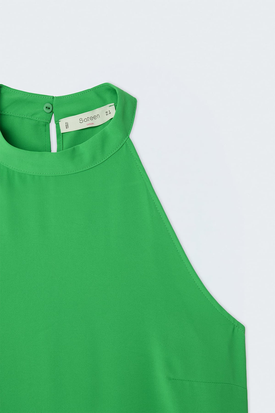 Sateen Blouse Col Halter - Vert