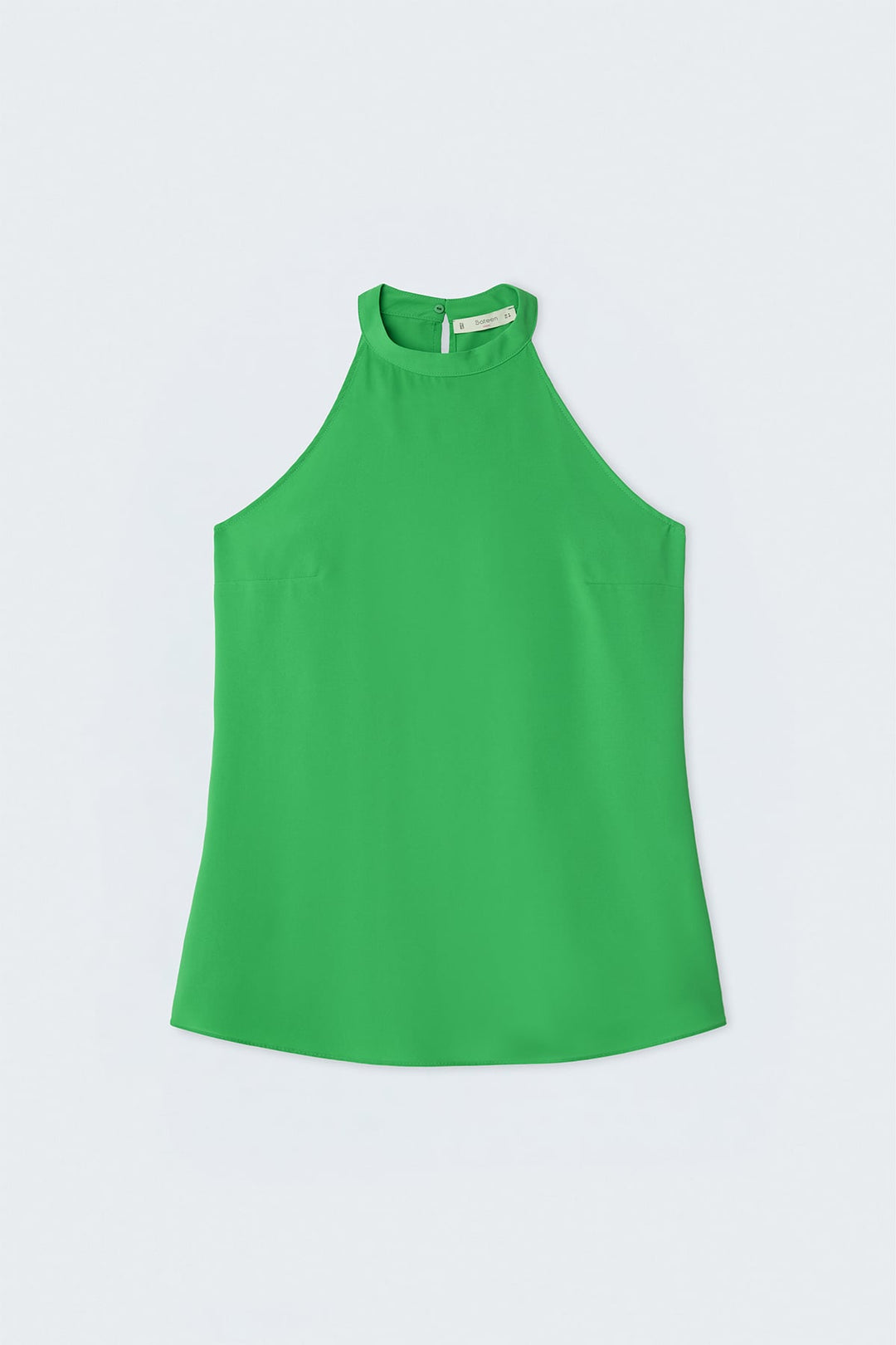 Sateen Blouse Col Halter - Vert