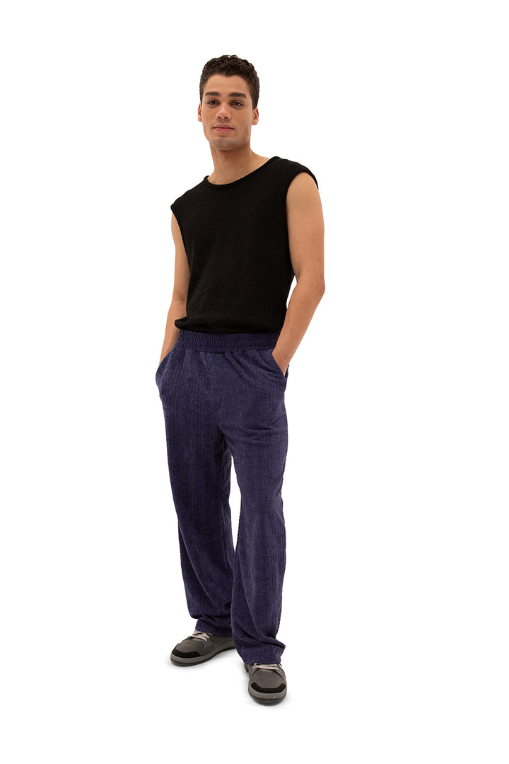 Giesto Pantalon en serviette - Bleu marine