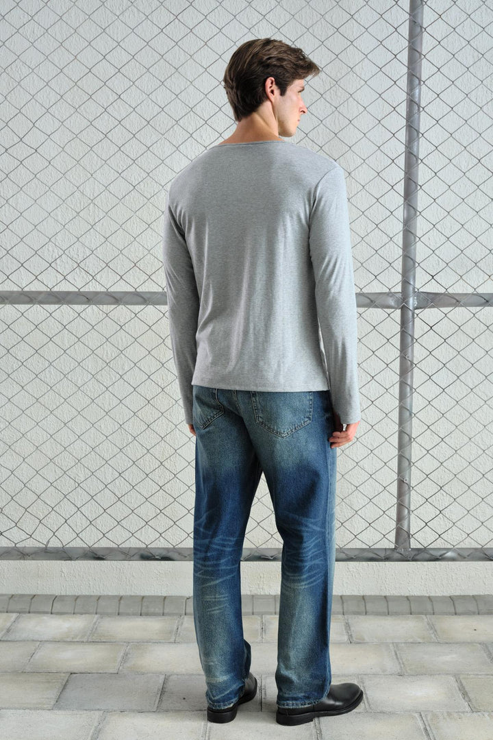 Giesto T-Shirt long à manches avec débardeur gris - Gris