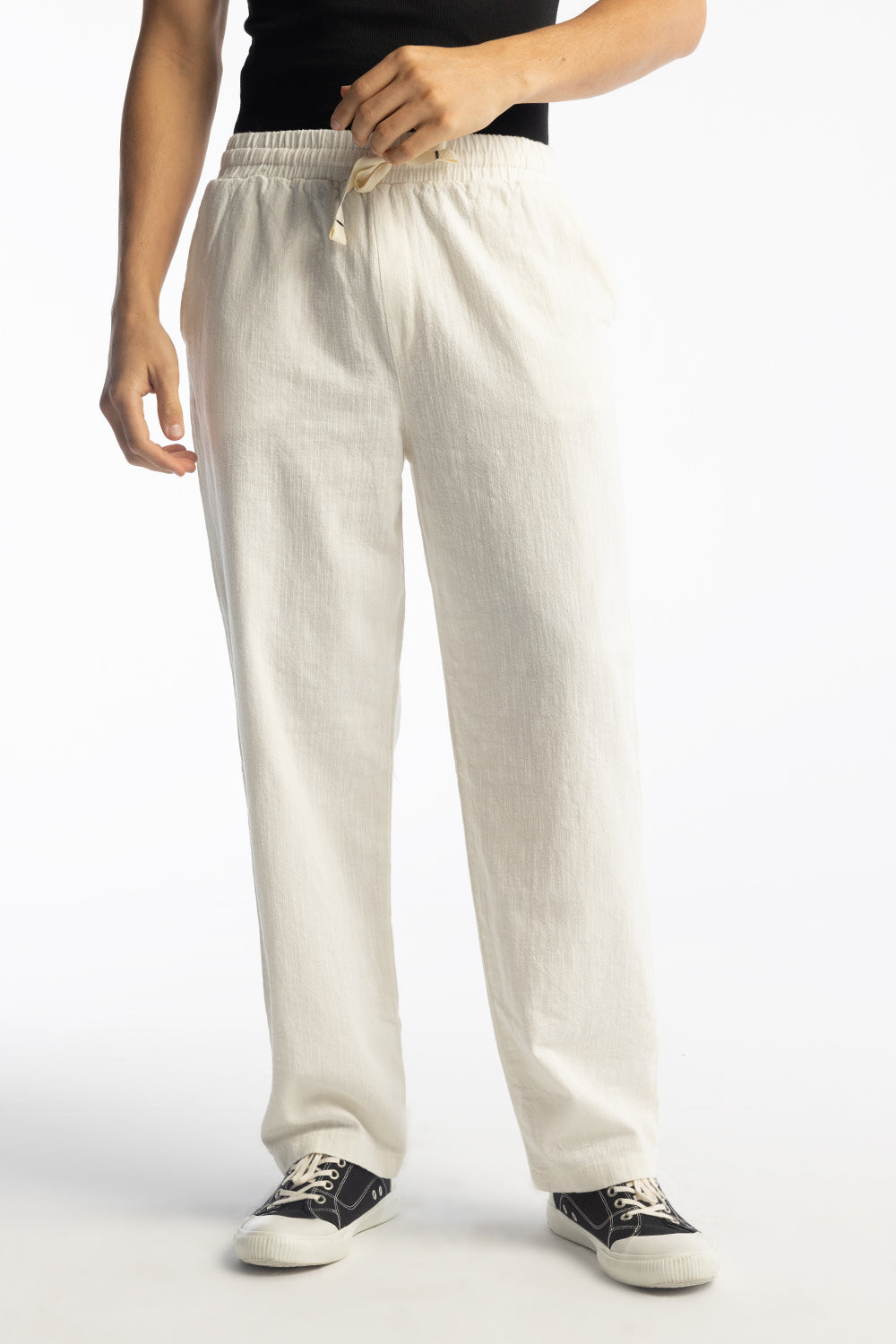 Giesto Pantalon en lin inclusif - Blanc