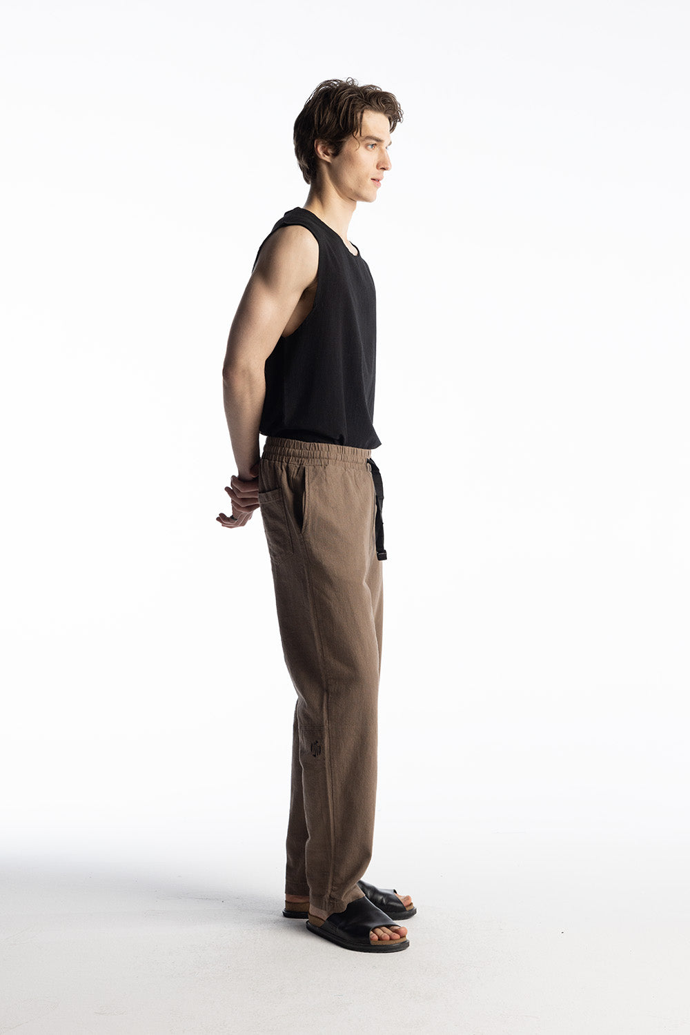 Giesto Pantalon en lin inclusif - Marron