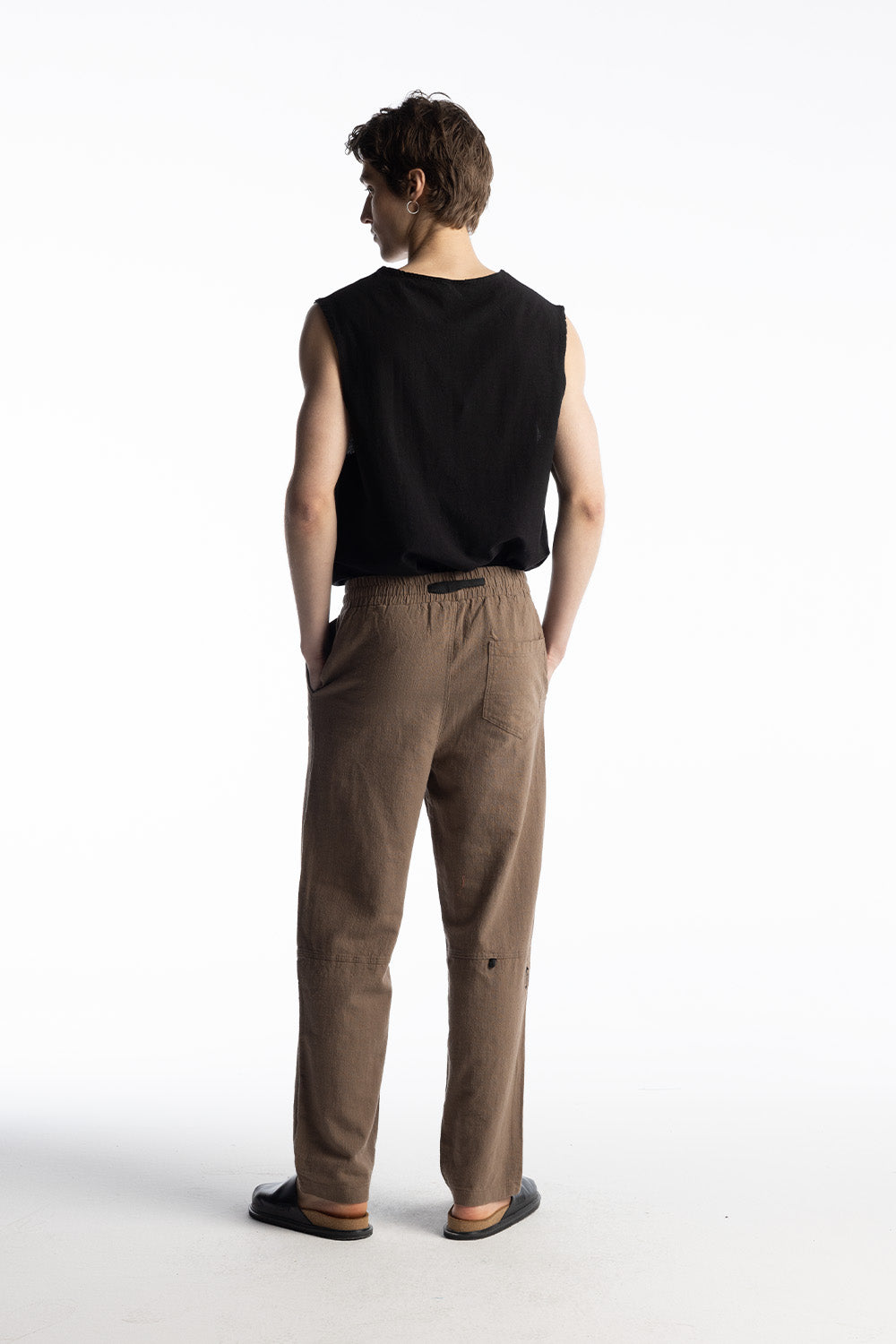 Giesto Pantalon en lin inclusif - Marron