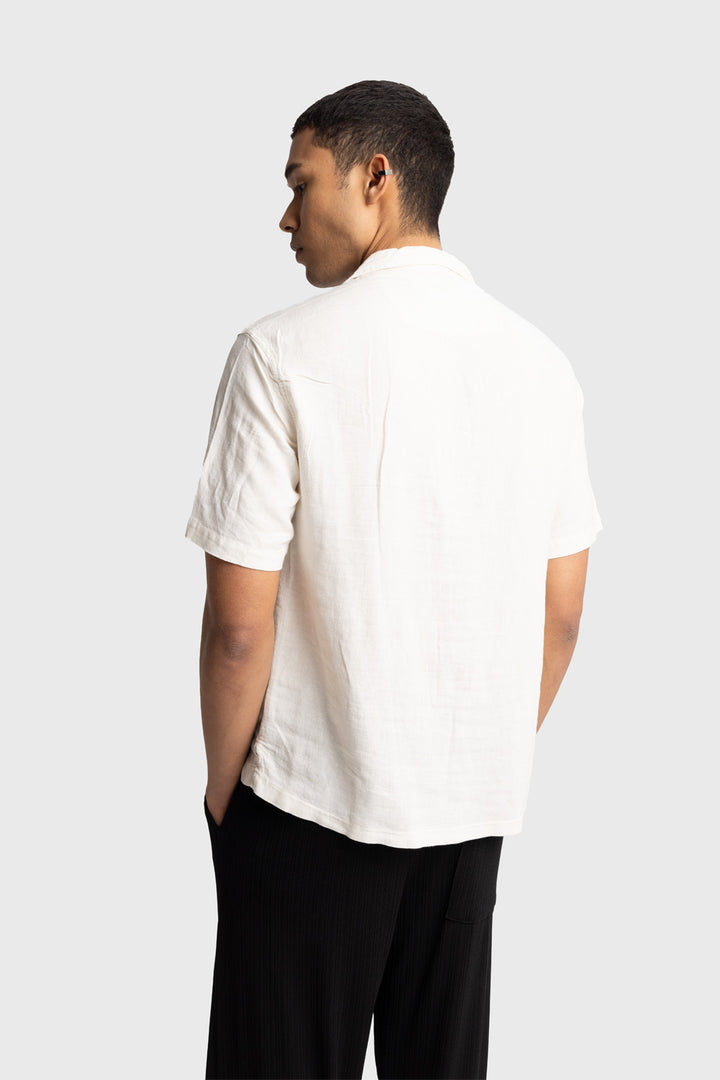 Giesto Chemise à manches courtes avec détails brodés - Blanc