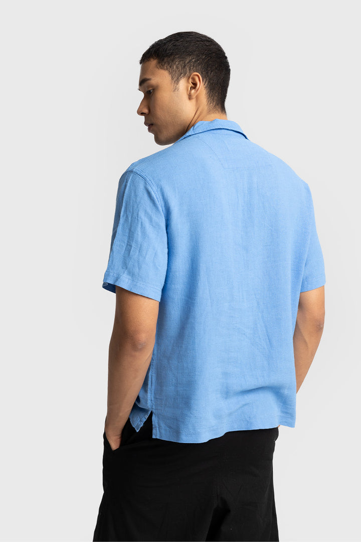 Giesto Chemise à manches courtes avec détails brodés - Bleu