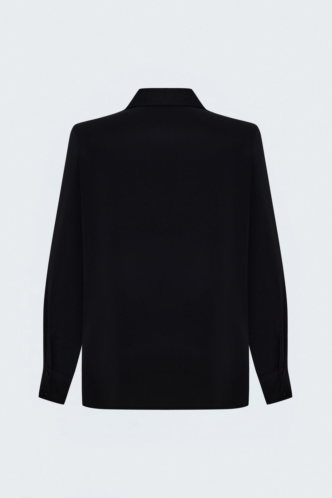 Sateen Chemise classique avec détail de broderie - Noir
