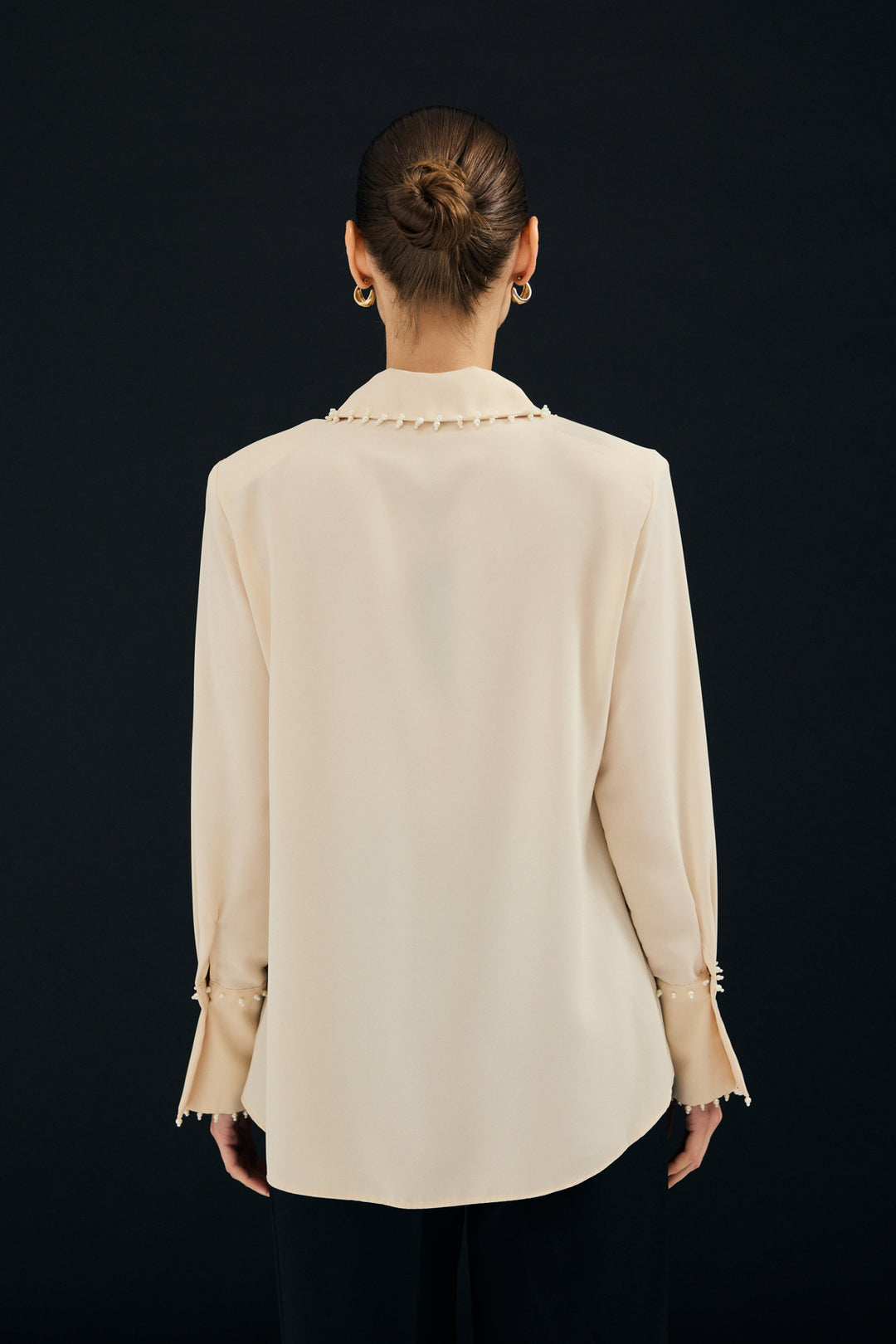 Sateen Chemise Brodée - Beige