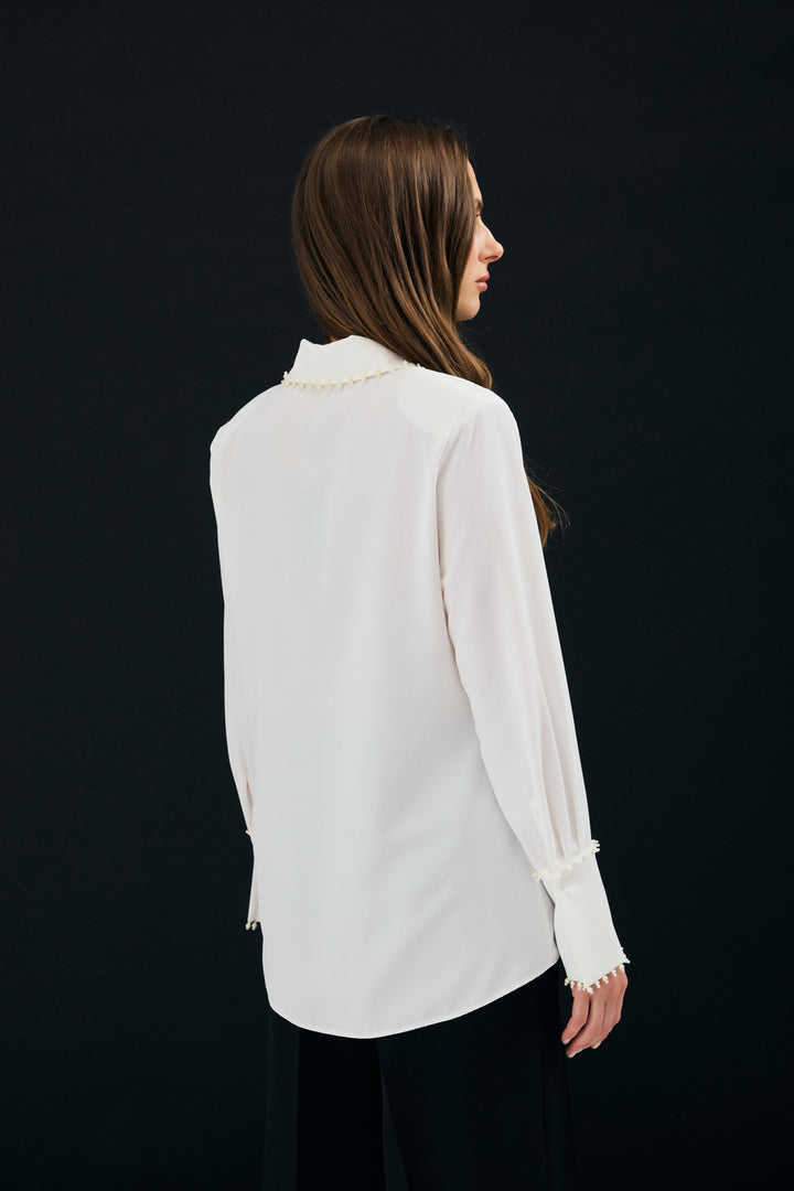 Sateen Chemise Brodée - Écru